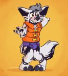  anthro clothing fur hi_res life_jacket male simple_background smile solo tinydeerguy underwear 