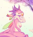  2020 absurd_res anthro blush breasts dragon female fur furred_dragon hi_res horn non-mammal_breasts nude smile solo whooo-ya 