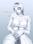  bandages black_hair breasts large_breasts nico_robin nipples one_piece solo zugan_(berugkamp) 