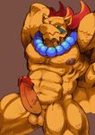  abs balls biceps big_muscles breath_of_fire breath_of_fire_iii dragon erection garr male muscles nude pecs penis plain_background solo unknown_artist video_games wings 