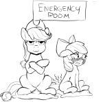  age_difference angry apple_bloom_(mlp) applejack_(mlp) blush bow cradeelcin cushion duo equid equine female feral friendship_is_magic hi_res hidden_vibrator horse mammal monochrome my_little_pony older_female pony sex_toy sibling sister sisters sitting vibrator younger_female 