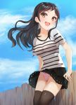  amanoyui pantsu skirt_lift tagme thighhighs 