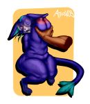  anthro athosvds big_breasts big_nipples blue_body blue_fur breasts disembodied_hand felid female fondling fur holding_breast huge_breasts league_of_legends mammal nipples one_eye_closed pink_eyes purple_body purple_fur riot_games round_glasses slightly_chubby solo video_games yuumi_(lol) 