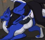  2019 abdominal_bulge anal anal_penetration anthro anthro_on_feral anthro_penetrating anthro_penetrating_feral anus barefoot bestiality bite black_anus black_body black_penis black_skin black_tongue blue_body blue_skin blush brown_background butt claws countershade_torso countershading dated digital_drawing_(artwork) digital_media_(artwork) digitigrade dragon duo erection faceless_character faceless_male fangs feral feral_penetrated firondraak genitals greedygulo green_eyes half-closed_eyes hand_on_leg hi_res leg_grab legs_up looking_away looking_pleasured male male/male male_focus male_penetrated male_penetrating male_penetrating_male membrane_(anatomy) membranous_wings monster multicolored_body multicolored_skin narrowed_eyes neck_bite nude number open_mouth orange_text outside paws penetration penile penis quadruped raised_leg sex side_view signature simple_background solo_focus spread_anus spread_legs spreading teeth text tongue tongue_out white_body white_claws white_countershading white_penis white_skin wings 