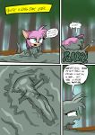 absurd_res amy amy_rose anthro comic covered_in_mud digital_media_(artwork) english_text female hi_res messy mud onomatopoeia quicksand sebaku slim solo sonic_the_hedgehog_(series) sound_effects text wam 