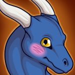  1:1 blush deerdaddy13 dragon embarrassed ezurth feral horn male reaction_image simple_background solo 