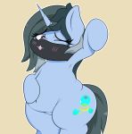  absurd_res airsicksubset blue_body blue_fur cutie_mark equid face_mask female fur hi_res horn mammal my_little_pony simple_background slightly_chubby solo thick_thighs unicorn 