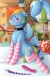  absurd_res anal anal_beads anal_penetration bdsm bodily_fluids bondage bound buttplug collar dildo dildo_sitting equid equine female feral friendship_is_magic genital_fluids hi_res leash mammal my_little_pony neira_(artist) penetration pillow pterippus pussy_juice rainbow_dash_(mlp) rope sex_toy submissive submissive_female vaginal vaginal_penetration wings 