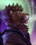  2020 4:5 anthro brown_body brown_fur digital_media_(artwork) felid fur headshot_portrait lion male mammal moon-s pantherine portrait solo whiskers 