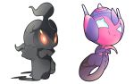  commentary commission creature english_commentary fezziobeans full_body gen_7_pokemon holding_own_tail marshadow marshadow_(gloom) no_humans poipole pokemon pokemon_(creature) standing tail transparent_background 