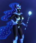  anthro armor breasts equid female friendship_is_magic hi_res horn irisarco mammal my_little_pony princess_luna_(mlp) solo staff winged_unicorn wings 