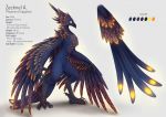  anthro avian english_text european_mythology greek_mythology landylachs male model_sheet mythological_avian mythological_firebird mythology phoenix solo text 