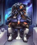  armchair armor black_body black_skin blue_body blue_skin bodily_fluids breast_grab breasts butt chair cigarette corpus_(warframe) cum cum_in_pussy cum_inside cum_on_leg duo female frevilisk furniture genital_fluids genitals hand_on_breast hi_res human humanoid kissing looking_at_viewer male male/female mammal on_lap penetration pussy red_body red_skin sitting_on_lap space trinity_(warframe) vaginal vaginal_penetration video_games warframe 