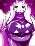  &lt;3 3:4 anthro belly big_breasts boss_monster bovid breasts caprine clothed clothing curvaceous curvy_figure danji-isthmus female first_person_view goat hi_res horn huge_hips looking_at_viewer mammal open_mouth open_smile overweight overweight_female red_eyes robe smile solo toriel undertale video_games voluptuous wide_hips 