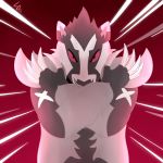  1:1 2020 claws digital_media_(artwork) fur galarian_linoone galarian_zigzagoon hair hi_res luban_(artist) male mammal mustelid nintendo obstagoon pok&eacute;mon pok&eacute;mon_(species) regional_form_(pok&eacute;mon) simple_background smile solo teeth video_games 