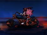 accessory amy_rose anthro boots clothing duo eulipotyphlan eyes_closed female footwear gloves hair_accessory hairband handwear hedgehog hi_res hug male male/female mammal motorcycle red_eyes schereherazade_(artist) shadow_the_hedgehog sonic_the_hedgehog_(series) tuft vehicle video_games 