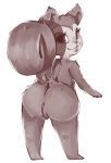  animal_crossing anonymous_artist anthro anus big_butt butt eyelashes female fur genitals leaning leaning_forward looking_back mammal monochrome nintendo nude pecan_(animal_crossing) pussy raised_tail rear_view rodent sciurid shadow short_stack smile solo tree_squirrel video_games 