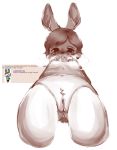  4chan animal_crossing anonymous_artist anthro aroused blush breasts breath butt_from_the_front carmen_(animal_crossing) clothed clothing clothing_lift crotch_tuft english_text female fur genitals hair hi_res lagomorph leporid low-angle_view mammal monochrome navel nintendo nipples open_mouth presenting presenting_pussy pussy rabbit shirt shirt_lift small_breasts solo text tongue tongue_out topwear tuft video_games worm&#039;s-eye_view 