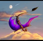  absurd_res ambiguous_gender black_bars blue_eyes claws detailed_background dragon feral hi_res moon outside plaguedogs123 sky solo star starry_sky wyvern 