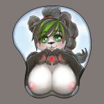  &lt;3 1:1 2020 absurd_res anthro areola blep blizzard_entertainment breasts cheek_tuft eyebrow_through_hair eyebrows facial_tuft female fur fur_tuft gesture green_eyes green_highlights hair hand_heart hi_res highlights_(coloring) looking_at_viewer mammal menhou nipples pak_choi pandaren pink_areola pink_nipples solo tongue tongue_out translucent translucent_hair tuft ursid video_games warcraft 