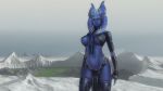  16:9 absurd_res alien alien_humanoid blue_body blue_skin breasts clothed clothing crossbow_pussycat female hi_res humanoid legwear loincloth not_furry solo star_wars thigh_highs togruta under_boob widescreen 