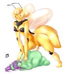  2020 all_fours animal_humanoid antennae_(anatomy) arthropod arthropod_abdomen arthropod_humanoid ass_up bee bee_humanoid big_breasts big_butt blonde_hair breasts brown_eyes butt cev doggystyle duo egg female from_behind_position goblin green_body green_skin hair hair_over_eyes herm herm/female herm_penetrating hi_res humanoid humanoid_pointy_ears hymenopteran hymenopteran_humanoid impregnation insect insect_humanoid insect_wings intersex intersex/female intersex_penetrating long_hair oviposition penetration purple_hair sex short_hair short_stack size_difference slynxia tongue tongue_out translucent translucent_wings wings yellow_body 