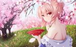  cherry_blossoms flowers merukiarisu saigyouji_yuyuko touhou waifu2x 