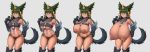  2019 animal_humanoid anubis big_breasts breast_expansion breasts canid canid_humanoid canine canine_humanoid clothing deity ear_piercing ear_ring egyptian_mythology female gold_(metal) gold_jewelry green_eyes hi_res huge_breasts humanoid jackal_humanoid jewelry kittenboogers mammal mammal_humanoid middle_eastern_mythology mythology navel nipples pawpads piercing sequence simple_background smile solo torn_clothing 
