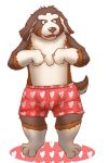  &lt;3 2010 anthro canid canine canis clothing domestic_dog fur hi_res humanoid_hands kemono male mammal poisonkinoko simple_background solo underwear white_background white_body white_fur 