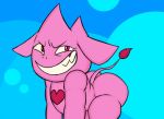  anthro ass_up butt cartoon_network chibi filthyopossum grin male mammal mao_mao:_heroes_of_pure_heart pink_body pinky_(mao_mao) presenting presenting_hindquarters rhinocerotoid smile solo 