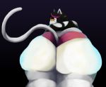  all_fours anthro bent_over big_butt black_hair butt butt_focus catti_(deltarune) clothed clothing crop_top darkmetaldragon666 deltarune domestic_cat ear_piercing ear_ring eyeshadow felid feline felis female frown fur hair hi_res highlights_(coloring) huge_butt looking_at_viewer looking_back love_handles makeup mammal mascara overweight overweight_female panties piercing pink_highlights rear_view shirt solo thick_thighs topwear underwear video_games white_body white_fur wide_hips yellow_sclera 