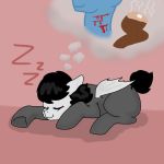  1:1 bat_pony bat_wings black_hair blood bodily_fluids dream drooling equid feral fur grey_body grey_fur hair hcmn lying male mammal membrane_(anatomy) membranous_wings my_little_pony onesie saliva sleeping solo stalky_sly wings 