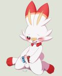  blush bodily_fluids controller cum game_controller genital_fluids genitals hi_res humanoid_genitalia humanoid_penis improvised_sex_toy joycon_controller looking_pleasured male nintendo nintendo_controller nintendo_switch open_mouth penis pok&eacute;mon pok&eacute;mon_(species) pururing scorbunny simple_background solo video_games 