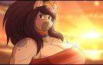 anthro breasts cleavage clothed clothing equid equine female horse mammal robthehoopedchipmunk solo sunset 
