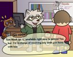  2020 animal_crossing anthro blue_eyes bottomwear bound brown_body brown_fur canid canine clothing english_text fur grey_body grey_fur group hi_res human male mammal nintendo noir_racoon procyonid raccoon raccoon_dog rope shirt shorts tanuki text tom_nook_(animal_crossing) topwear video_games villager_(animal_crossing) 