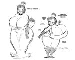  2020 5:4 anthro avian big_breasts bird breasts cleavage clothed clothing digital_media_(artwork) english_text female galliform hair hi_res huge_breasts hyper hyper_breasts joaoppereiraus la_pavita_pechugona monochrome non-mammal_breasts one_eye_closed pavita_pechugona phasianid short_hair short_stack solo text thick_thighs turkey wink 
