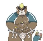  2020 anthro ashigara belly brown_body brown_fur fur hi_res hon55728 humanoid_hands kemono male mammal moobs overweight overweight_male simple_background sumo tokyo_afterschool_summoners ursid video_games white_background 