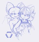  anthro blue_and_white breast_grab breasts chiropteran crossgender duo eulipotyphlan exposed_breasts female female/female hand_on_breast hedgehog hi_res kiesan mammal monochrome raised_clothing raised_shirt rouge_the_bat shadow_the_hedgehog sonic_the_hedgehog_(series) 