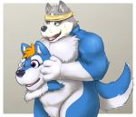  2011 anthro belly blue_body bodily_fluids canid canine canis clothing costume domestic_dog fur fursuit grey_body grey_fur humanoid_hands kemono mammal overweight simple_background solo sweat white_body white_fur yamacha012 