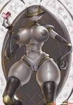  2019 anthro arthropod big_breasts breasts censored clothing female front_view genitals girlsay hi_res insect legwear nintendo nude pheromosa pok&eacute;mon pok&eacute;mon_(species) pussy squish standing thigh_highs thigh_squish ultra_beast video_games 