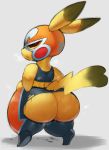  big_butt bodily_fluids butt cleft_tail clothed clothing cosplay_pikachu_(character) cosplay_pikachu_(costume) costume female forastero half-closed_eyes hi_res huge_butt looking_at_viewer looking_back mammal narrowed_eyes nintendo partially_clothed pikachu pikachu_libre pok&eacute;mon pok&eacute;mon_(species) rear_view seductive short_stack slightly_chubby solo standing sweat thick_thighs video_games wide_hips 