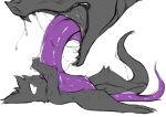  ambiguous_gender ambiguous_pred ambiguous_prey anthro bodily_fluids dragon drooling hi_res imminent_vore licking long_tongue nablacah saliva sketch solo_focus tongue tongue_out unknown_species vore 
