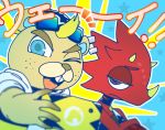  animal_crossing anthro beaver c.j._(animal_crossing) cellphone chameleon clothing duo eyewear flick_(animal_crossing) hat headgear headwear horn lizard male mammal nintendo one_eye_closed phone red_body red_scales reptile rodent scales scalie selfie smartphone sunglasses video_games wink 