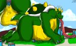  balls bigshow building genitals gluttony hyper king_koopa koopa macro male mario_bros nintendo object_vore overweight scalie train vehicle video_games vore 