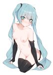  1girl aqua_eyes aqua_hair black_legwear breasts diamond-shaped_pupils giryu hatsune_miku long_hair long_sleeves medium_breasts navel nipples pussy seiza sitting symbol-shaped_pupils thighhighs twintails very_long_hair vocaloid 