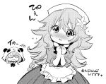  2girls angry blush braid chibi cowboy_shot flower hair_flower hair_ornament hands_together head_scarf hood hood_up kurose_kousuke long_hair long_skirt messy_hair monochrome multiple_girls nijisanji otogibara_era panda_hood sasaki_saku scowl sketch skirt tearing_up very_long_hair virtual_youtuber 