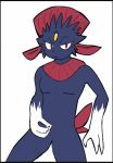  2010 3_fingers aintsmart angry claws eyelashes feathers fingers hi_res looking_at_viewer male nintendo nude pok&eacute;mon pok&eacute;mon_(species) red_body red_eyes red_feathers simple_background solo video_games weavile white_hands 