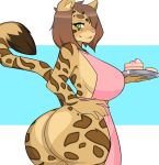  apron breasts butt cake clothing domestic_cat felid feline felis female food foxicube jasmine_(arizel) mammal solo 