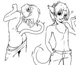  anthro basitin blush butt duo friends girly keith_keiser male monochrome nickolai_alaric pinup pose scar twokinds unknown_artist webcomic 