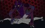  abs anal anthro bodily_fluids canid canine canis claws clenched_teeth cum cum_inside digital_media_(artwork) drooling duo evil_grin fox fur genital_fluids knot looking_at_another lying male male/male mammal monster muscular muscular_male on_front paws penetration pinned purple_body purple_fur reptile saliva scalie simple_background sinser size_difference sketch smile snarling tail_grab teeth white_body white_fur wolf yellow_eyes 